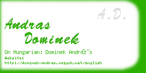 andras dominek business card